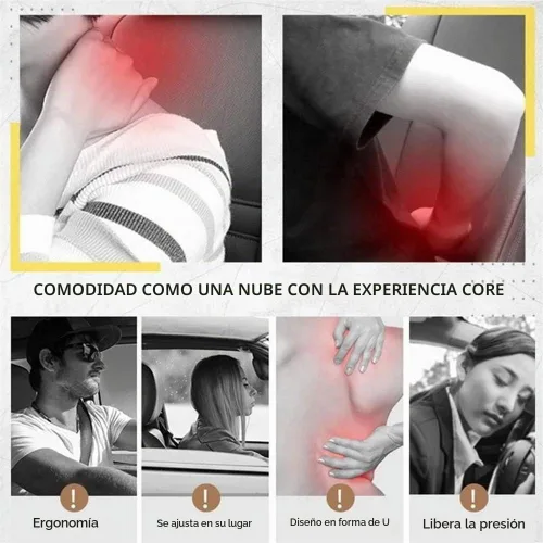 Vista 4 de Cojín para reposacabezas de asiento de automóvil, almohada para el cuello del asiento del automóvil, almohada de cuello de espuma viscoelástica 100%