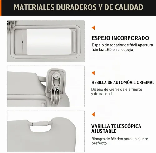 Vista 3 de Visera solar para Mazda 3 2010-2013, lado izquierdo del conductor, repuesto de visera solar gris BBM2-69-320C-75