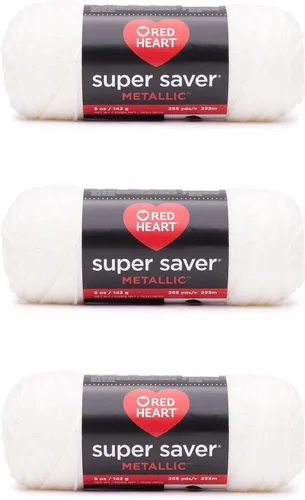 Vista 13 de Red Heart Super Saver - Hilo metálico negro – Paquete de 3 unidades de 5 onzas/142 gramos – Acrílico – 4 medianos (peinado) – 255 yardas