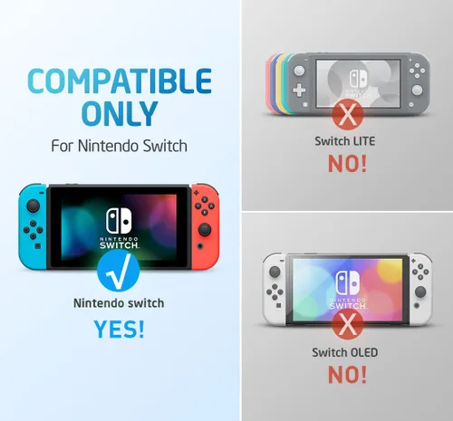 Vista 2 de Mumba Dockable Case Compatible for Nintendo Switch (2017 Realease), [Blade Series] TPU Grip Protective Cover Case with Ergonomic Design and Comfort