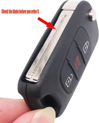 Vista 2 de Funda plegable de repuesto para llavero Kia Soul 2012-2014 Kia Rio Sportage sin llave Negro