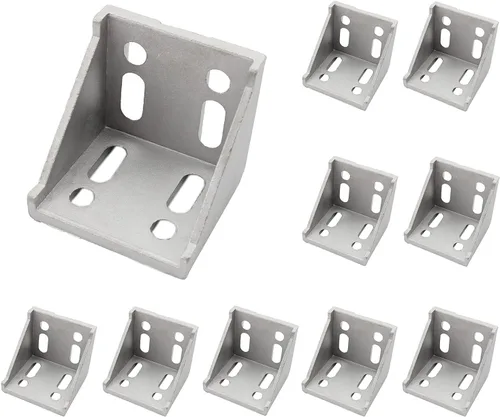 Vista 11 de Paquete de 10 soportes de esquina de perfil de aluminio, cierre de junta de ángulo recto en forma de L, conector para perfil de extrusión