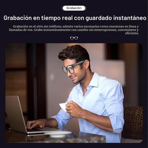 Vista 4 de Lentes inteligentes AI con cámara 4K, gafas de sol de grabación de video Bluetooth, traductor en tiempo real para más de 100 idiomas, asistente