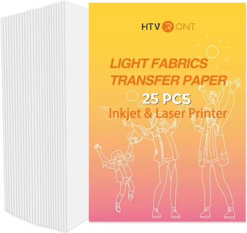 Vista 8 de HTVRONT Papel de transferencia de calor para camisetas oscuras, 25 hojas de 8.5 x 11 pulgadas, papel de transferencia para planchar para inyección