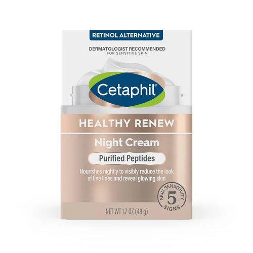 Vista 10 de Cetaphil Healthy Renew Skin Tightening Night Cream 1.7 oz, crema reparadora de arrugas para cara con péptidos, crema alternativa al retinol