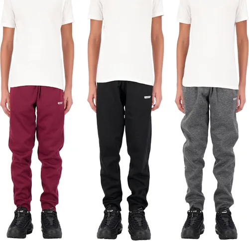 Vista 3 de Hind Boys - Paquete de 3 pantalones deportivos de vellón y tricot, con bolsillos para atletismo y atuendo casual.