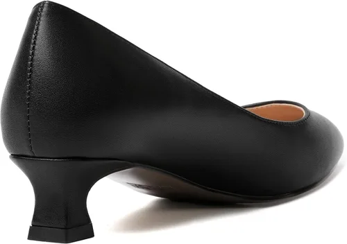 Vista 3 de AMBELIGHT Zapatos de tacón bajo para mujer, de gamuza y tacón bajo para oficina, sin cordones, de 1.5 pulgadas