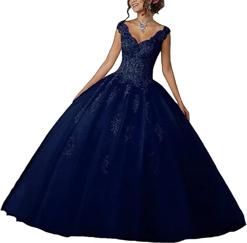 Vista 13 de QXMYOO Vestido de Gala de Quinceañera Sweet 16 Fiesta de Graduación Vestido de Princesa para Adolescentes Negro (Style1-Black)