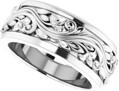 Vista 5 de Bonyak Jewelry Plata de ley de 0.276in inspirada en escultura auténtica, talla 4.5, Metal, Sin piedras preciosas