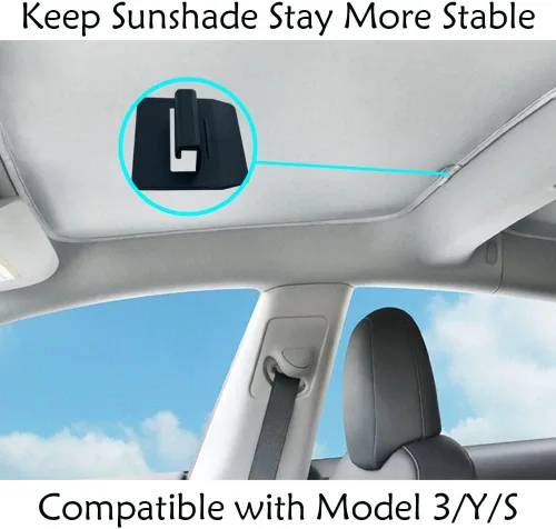 Vista 4 de 16 piezas de clips para parasol de techo compatibles con techo solar Tesla Model 3 Model Y, accesorios de instalación de protección contra el calor