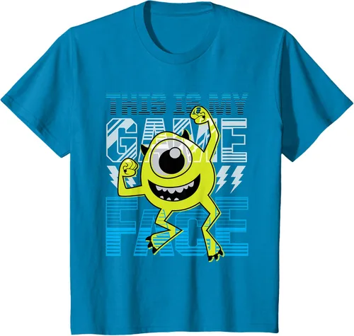 Vista 54 de Disney Pixar Monsters Inc. Mike Wazowski Game Face Camiseta Negro