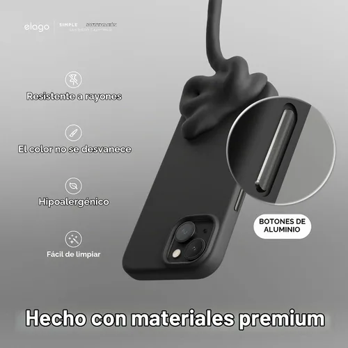 Vista 5 de elago Funda de silicona magnética prémium para iPhone 15, color negro