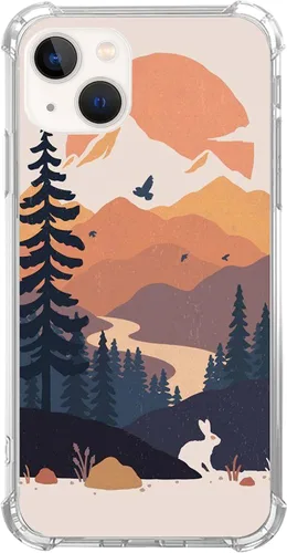 Vista 7 de Bonita funda negra con diseño de árboles de Navidad compatible con iPhone 14 Plus, funda de invierno con árboles de Navidad para adolescentes