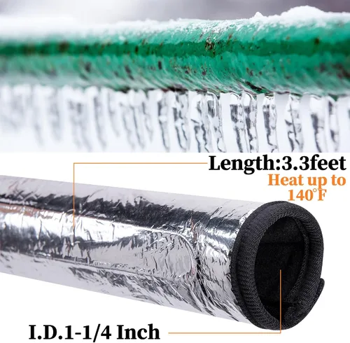 Vista 7 de codree Manta de calor para tubería de agua, cinta de calor de tubería de agua de 38.5 x 6 pulgadas, cable calefactor de protección contra