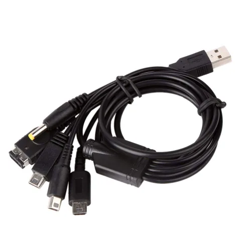 Vista 3 de Skywin Cable cargador USB 5 en 1 para Nintendo Multi sistema Nintendo DSi cable cargador compatible con Nintendo NDS Lite, Wii U, 3DS, 2DS, PSP