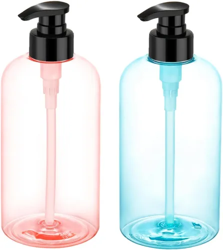 Vista 8 de Bynccea Pump Bottle 16 oz/500 ml Empty Shampoo Pump Bottles Dispenser Portable Pump Plastic Bottles for Shampoo and Conditioner Liquid Transparente