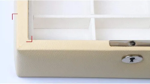 Vista 4 de Joyero, joyero, organizador de joyería, joyero, joyero, joyero, organizador de cuero, caja de joyería con cerradura, espejo de 2 capas, vitrina