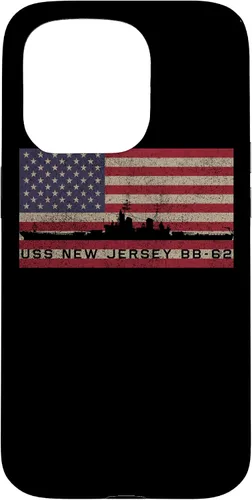 Vista 12 de Funda para iPhone 12 Pro Max USS New Jersey BB-62 WW2 de la bandera estadounidense de EE.UU.