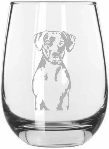 Vista 560 de Shar Pei (chino) - Vaso de vino sin tallo grabado para perro, 15.25 onzas