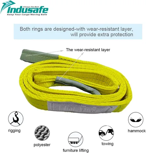 Vista 6 de 1" x 3' Poly Web Sling Correa de elevación para la construcción 3100lbs Vertical para aparejar movimiento remolque elevación equipo de trabajo