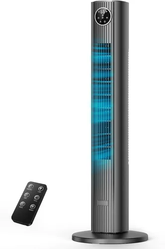 Vista 14 de ZAFRO Ventilador de torre para dormitorio, ventilador oscilante de 90° con 4 modos, 3 velocidades, velocidad de 25 pies/s, temporizador de 12 horas