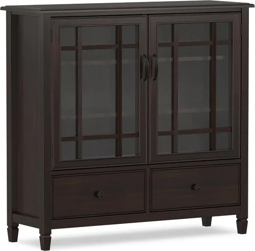 Vista 16 de SIMPLIHOME Connaught - Armario de madera maciza de 60 pulgadas de ancho, color negro