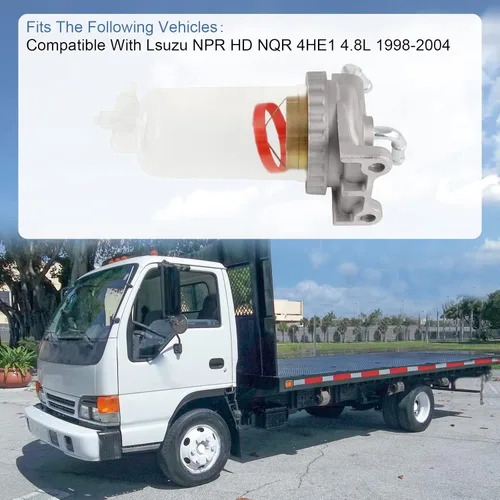 Vista 3 de Filtro de combustible Separador de sedimentador de agua compatible con Isuzu NPR HD NQR 4HE1 4.8L Reemplaza# 8971880421 8971880420 971880420 97188042