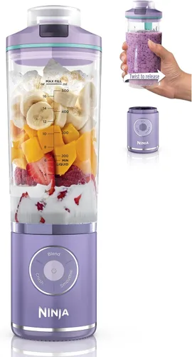 Vista 12 de Ninja Blast Max, licuadora portátil + Twist & Go, batido personal, mezcla, trituración de hielo, 3 programas, inalámbrico, recipiente extraíble