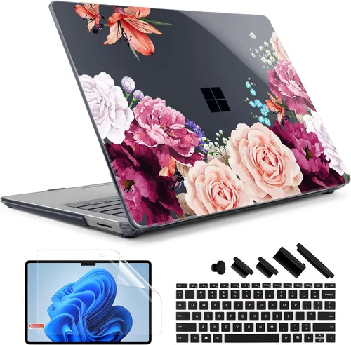Vista 19 de TWOLSKOO Funda para portátil Microsoft Surface Go 2/1 de 12.4" lanzada con el modelo 1943/2013, carcasa rígida de plástico protectora y cubierta