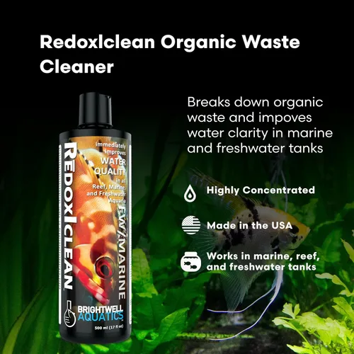 Vista 2 de Brightwell Aquatics RedoxIclean Limpiador de residuos orgánicos y potenciador Redox mejora la filtración y descomposición de la claridad del agua
