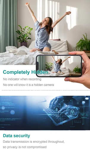 Vista 3 de TOQI 4K Cámaras inalámbricas Mini pequeña toma de pared de seguridad WiFi cámara interior para seguridad del hogar 【Actualizado】 (CAM) no soporta 5G