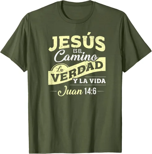 Vista 74 de Camisas de la Biblia de Jesus para los Cristianos Camiseta Española Negro