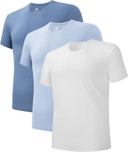 Vista 22 de DAVID ARCHY Paquete de 3/5 camisetas de cuello redondo transpirables