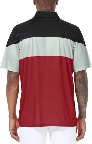 Vista 3 de Polo de golf para hombre grande y alto, ajuste seco, manga corta, impresión, rendimiento que absorbe la humedad, polo deportivo M-7XL