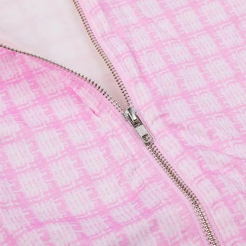 Vista 4 de THALI - Conjunto casual de 2 piezas a cuadros para mujer chaqueta de manga larga pantalones largos a cuadros trajes a rayas Multi