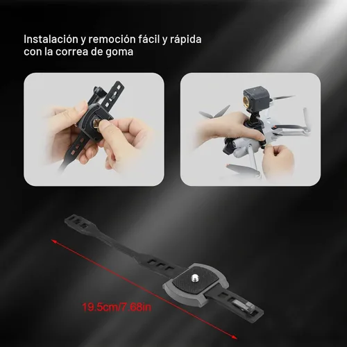 Vista 5 de Hanatora Soporte de montaje de expansión de cámara con adaptador para DJI Mini/Mavic Drone, accesorios de soporte de conector de cámaras deportivas