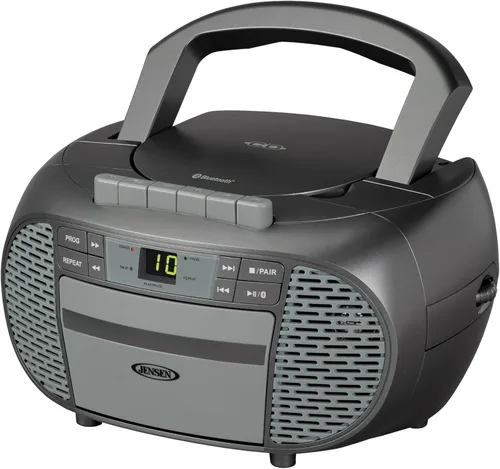 Vista 6 de JENSEN CD-550BT-BK Grabadora de casete de CD Bluetooth estéreo portátil con radio AM/FM - Reproductor de radio compacto habilitado para Bluetooth