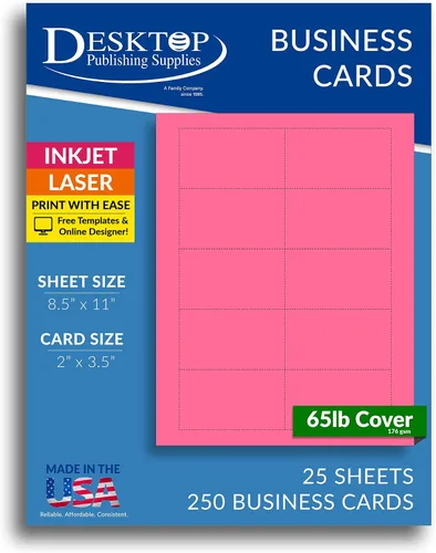 Vista 3 de 250 tarjetas de visita azul brillante de 3.5 x 2 pulgadas, hojas de papel de tarjetas de visita en blanco de colores imprimibles, tarjetas de visita