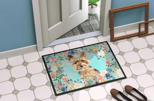 Vista 4 de Caroline's Treasures CK3401JMAT Yorkie - Tapete para puerta delantera, 24 x 36 pulgadas, para interiores y exteriores, para entrada, antideslizante