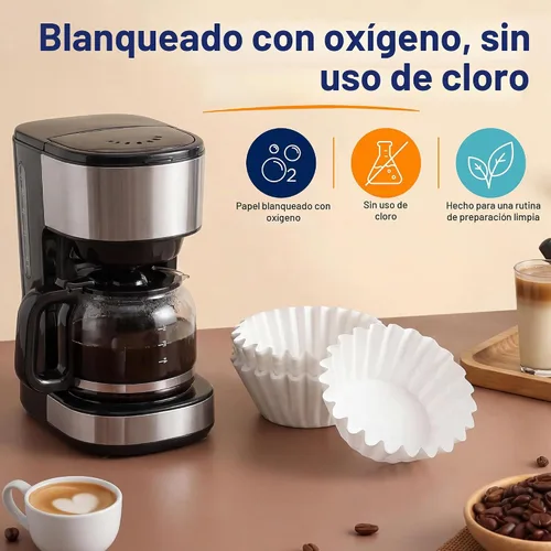Vista 5 de Filtros de café para cesta de 4 tazas (100, blanco)