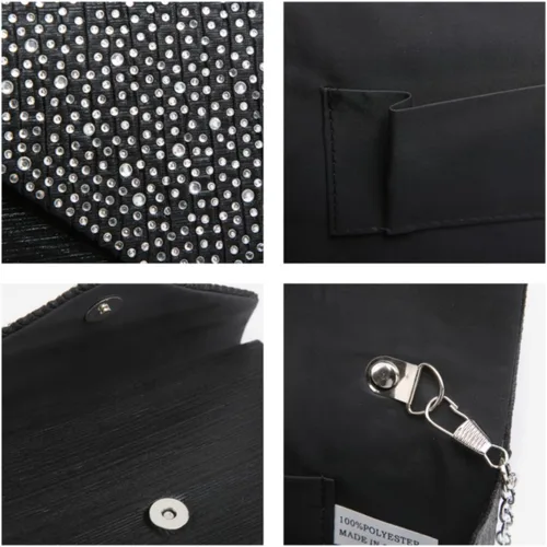 Vista 6 de Dasein Bolso de mano con satén satinado para mujer, tipo embrague, para noche, bandolera, bolsos, fiesta, graduación, boda, sobre