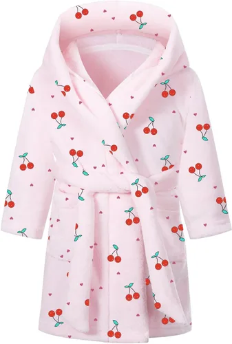 Vista 22 de Batas con Capucha de Forro Polar para Niñas, Bata de Baño Suave Premium Mullida para Niños para Regalos, 2-12 Años Lavanda