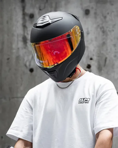 Vista 8 de ILM Casco modular de motocicleta para adultos, de cara completa, abatible, con doble visera, Street Bike Racing DOT modelo MM966