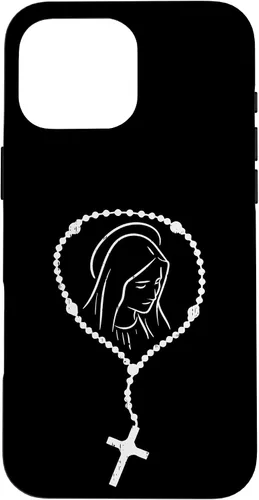 Vista 49 de iPhone 16 Rosario Virgen María Dios Jesús Fe Religioso Católico Estuche de Regalo