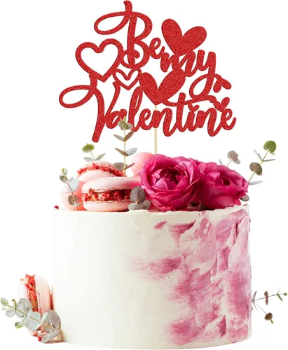 Vista 23 de Ephlyn 24 adornos para cupcakes con purpurina para el día de San Valentín, dulce amor, corazón, día de San Valentín, decoración para cupcakes