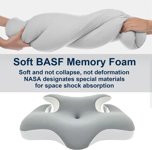 Vista 4 de Almohadas de espuma viscoelástica, almohada para dormir de lado, almohada para aliviar el dolor de cuello, almohada cervical cervical, almohada