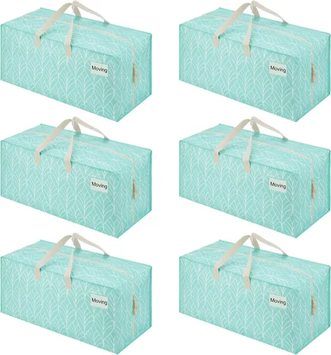 Vista 47 de VENO Paquete de 2 bolsas de mudanza, correas de mochila, mudanza, cajas de almacenamiento universitario, con tapas, resistentes, extragrandes, asas