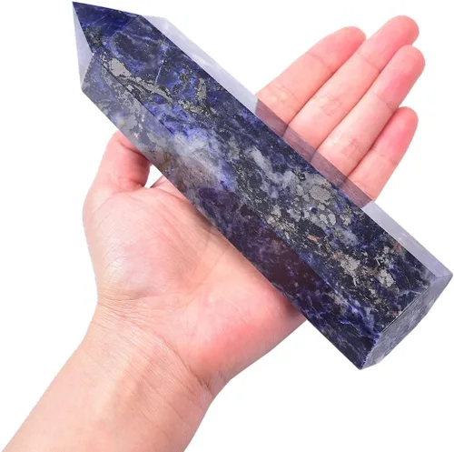 Vista 32 de Torre Obelisco de Piedra de Sangre de África Grande Varita de Punta de Cristal Curativo Natural de 6 Facetas Reiki Meditación Decoración del Hogar
