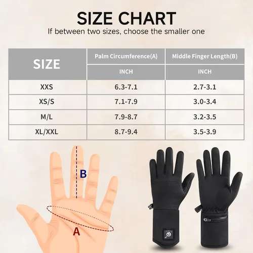 Vista 5 de Guantes térmicos para hombres y mujeres, guantes eléctricos finos y flexibles recargables con batería de larga duración para escribir