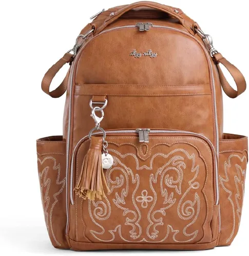 Vista 22 de Itzy Ritzy Boss Plus Mochila grande para pañales con 19 bolsillos (Aspen)